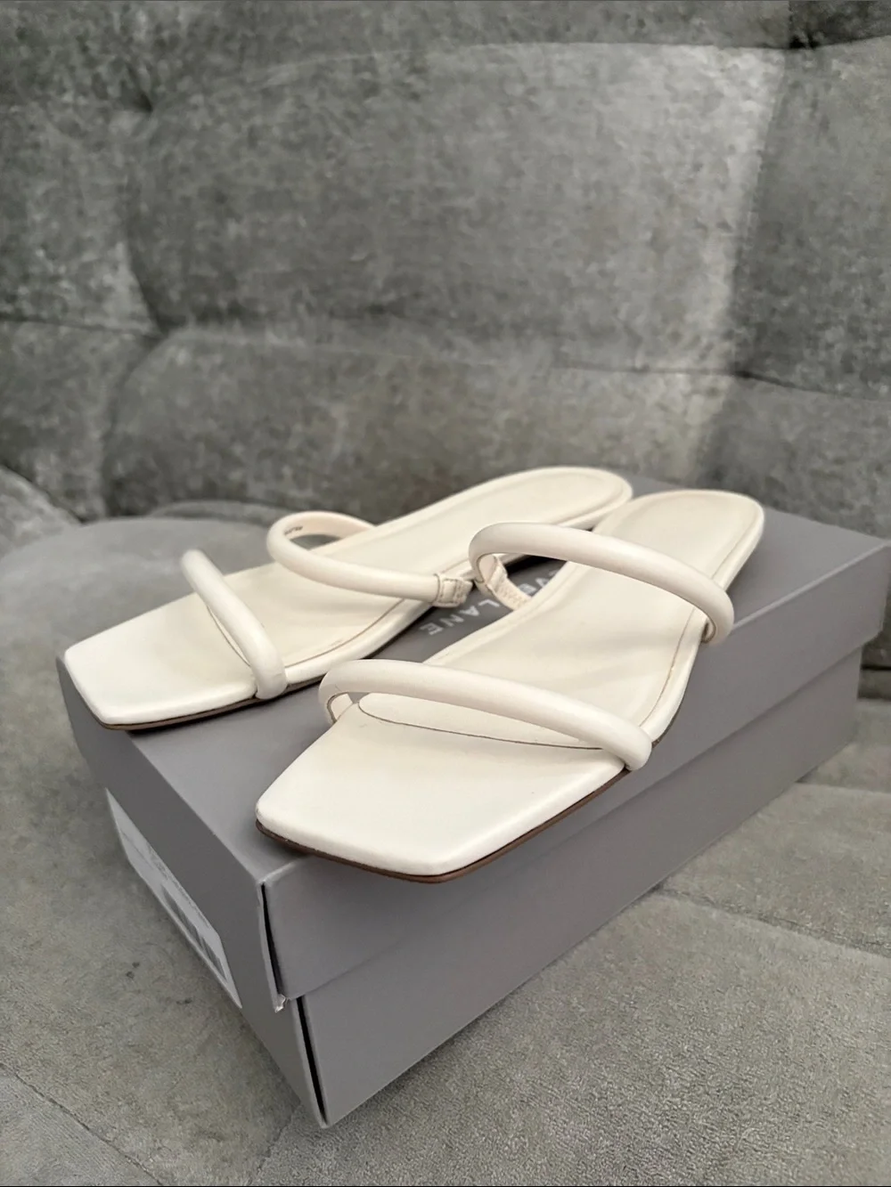 Everlane Cream Double-Strap Square-Toe Slide - Picture 3 of 3